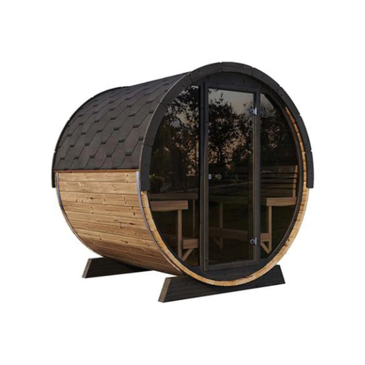 6-Person Sauna Barrel With Glass Front